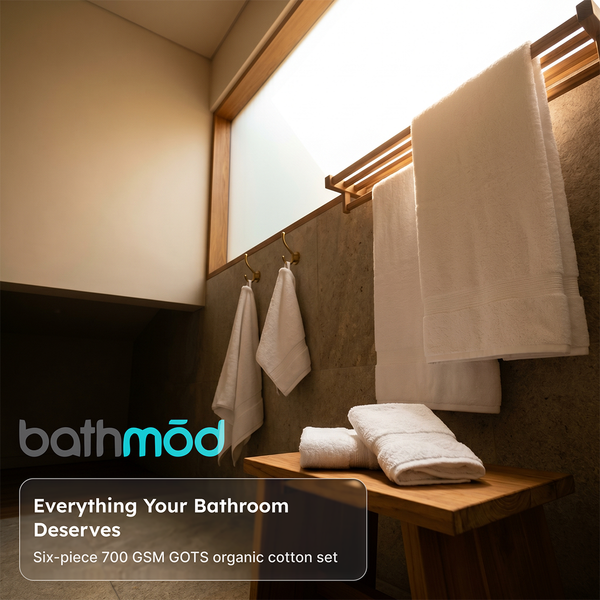Luxury Organic Cotton Bath Towel Set – 6 Piece, GOTS Certified 700 GSM | ESVILA