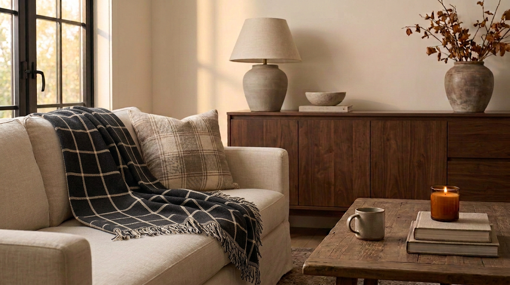 Greer Nocturne Throw Blanket – Jacquard Woven Cotton, Made in USA | ESVILA