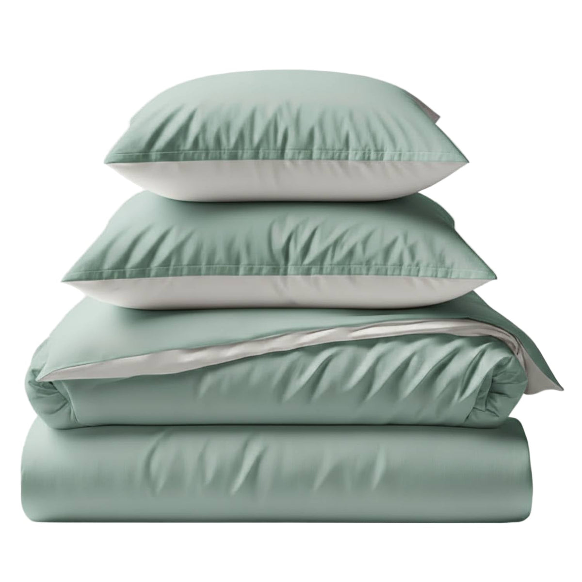 Two-tone bamboo viscose duvet cover with two shams