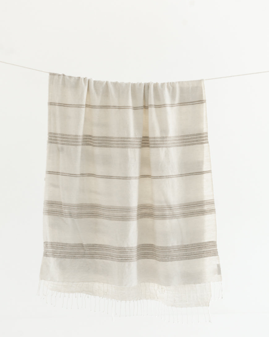 Aden Striped Cotton Throw Blanket 38x72" – Handwoven in Ethiopia | ESVILA