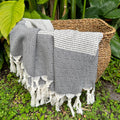 Diamond Stripe Turkish Cotton Throw 88x69" – Handloomed in Denizli | ESVILA