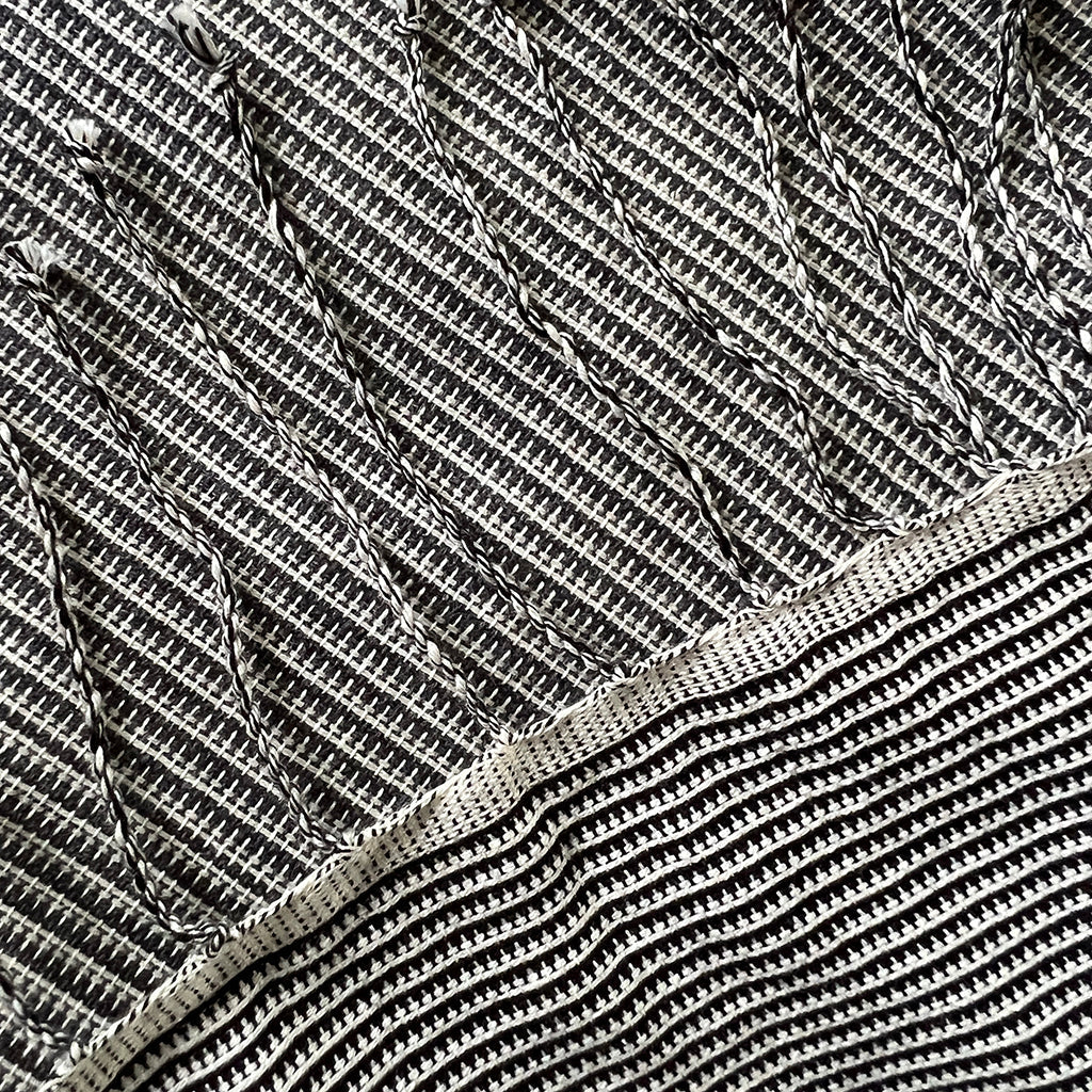 Cambodian Handloom Organic Cotton Scarf 72x31" – Buddhist Temple Pattern | ESVILA