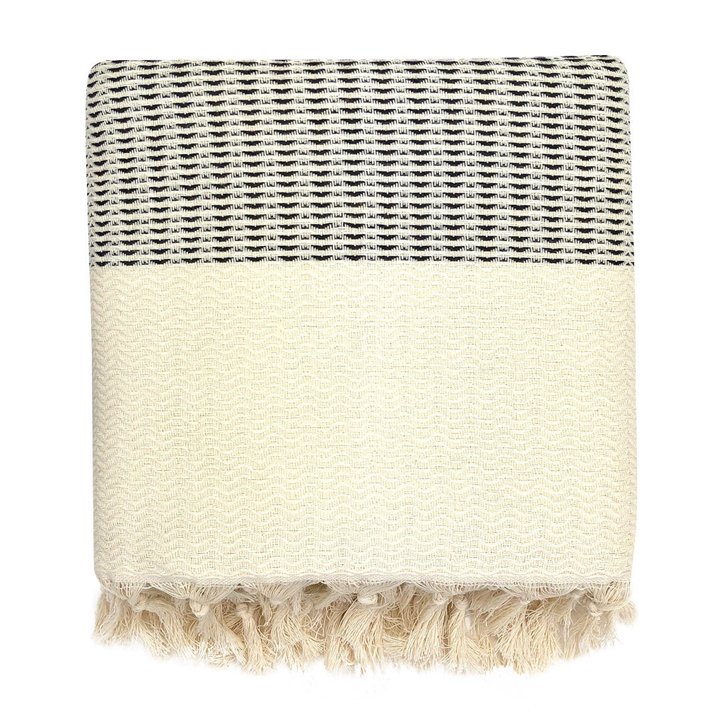 Plush Wavy Turkish Cotton Throw – Handloomed in Denizli | ESVILA