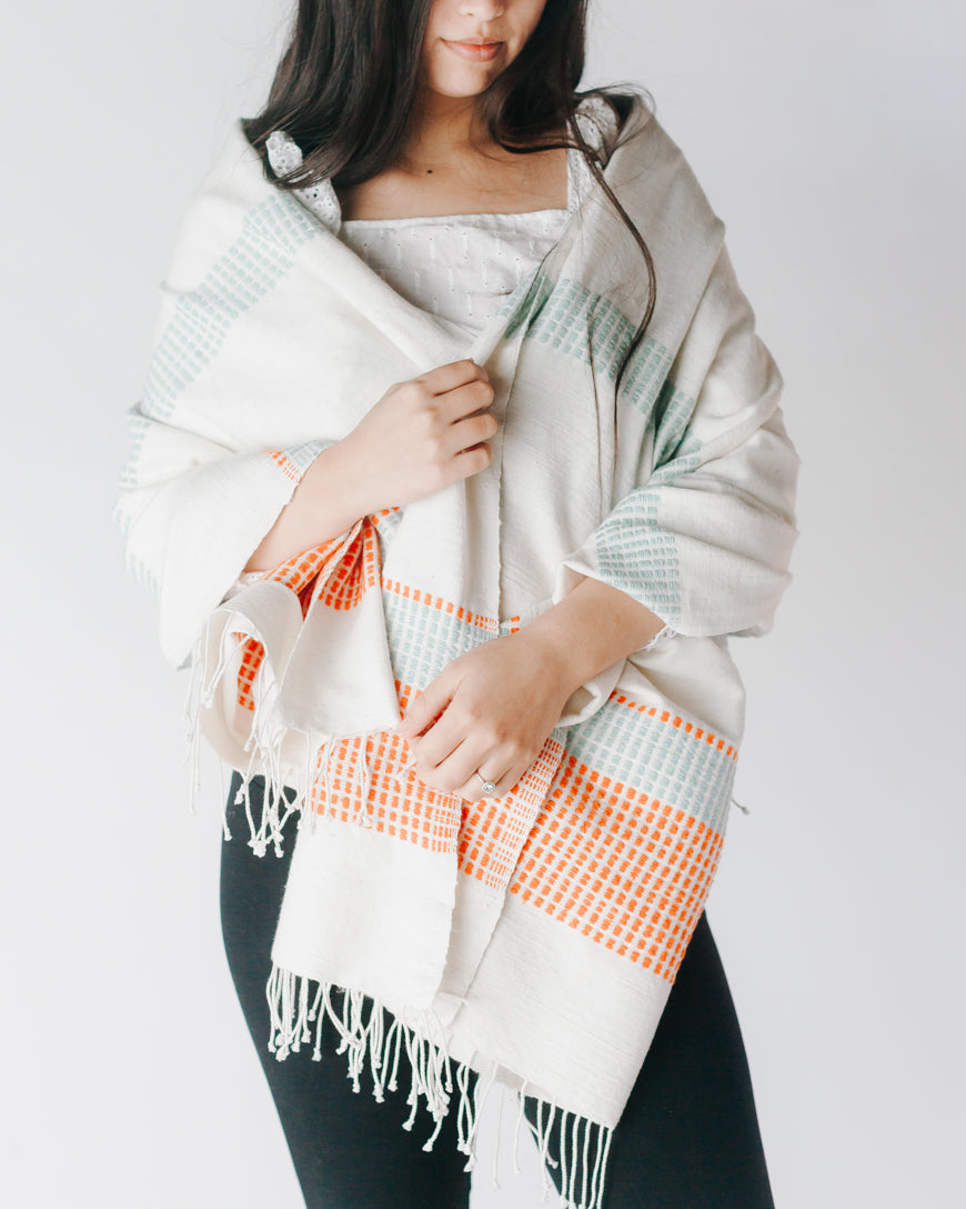 Camden Handwoven Cotton Throw Blanket 38x72 – Lightweight All-Season | ESVILA
