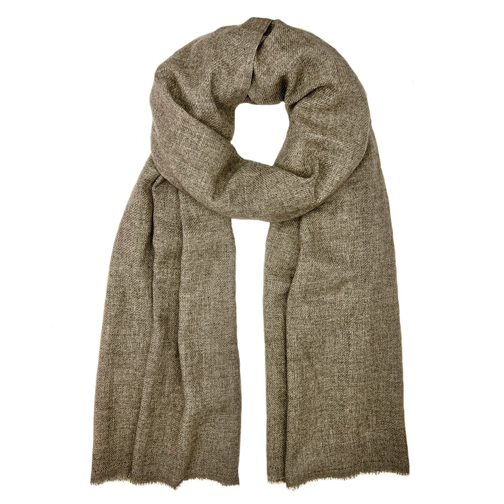 Espresso brown handloom cashmere scarf 79x26 inches