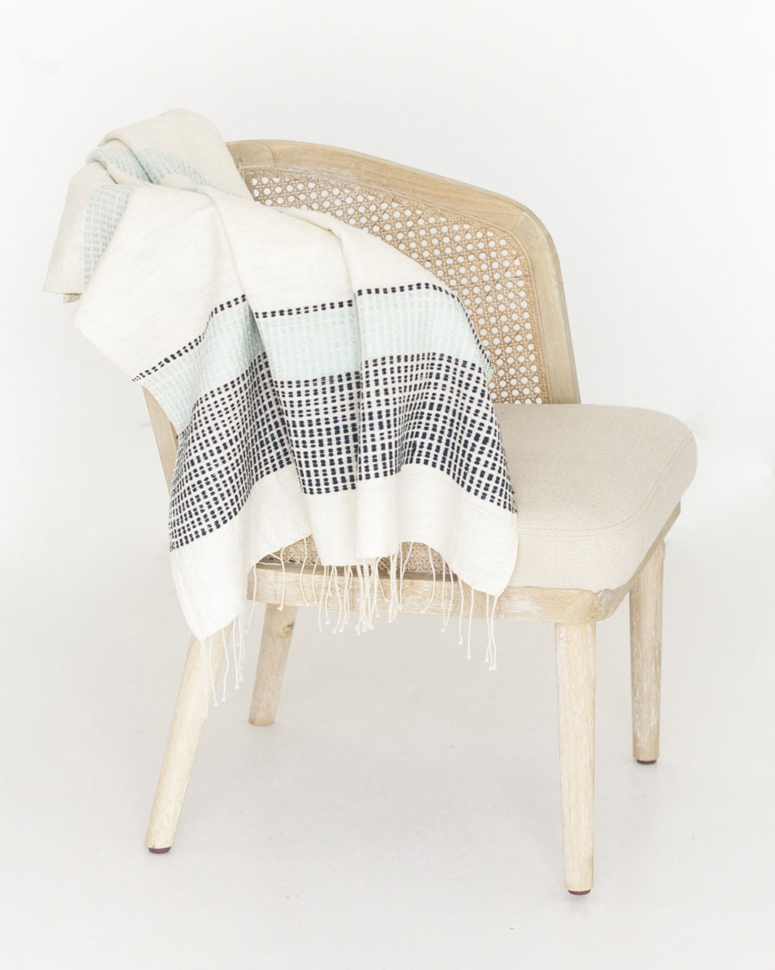 Camden Handwoven Cotton Throw Blanket 38x72 – Lightweight All-Season | ESVILA