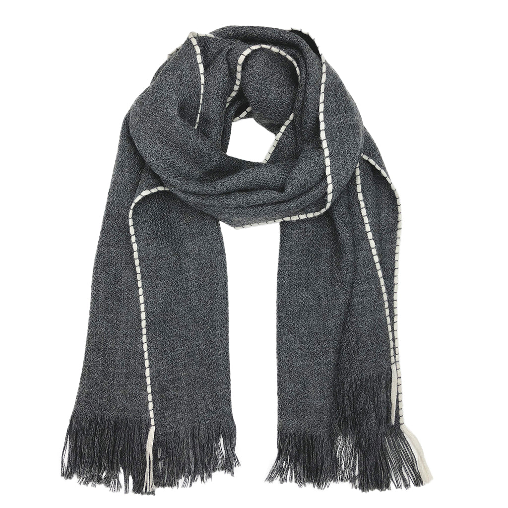 Andes charcoal baby alpaca scarf 72x16 inches