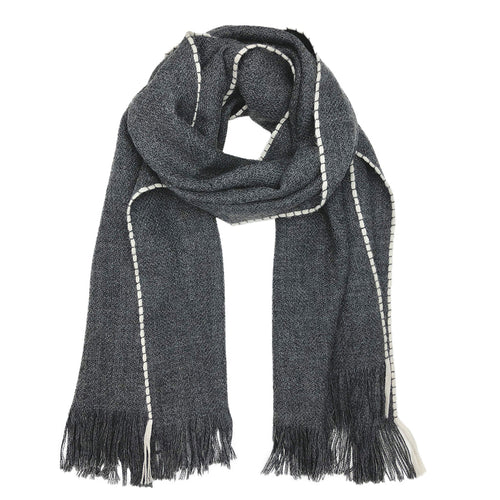 Andes charcoal baby alpaca scarf 72x16 inches
