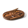 End grain acacia cheese board with knife groove