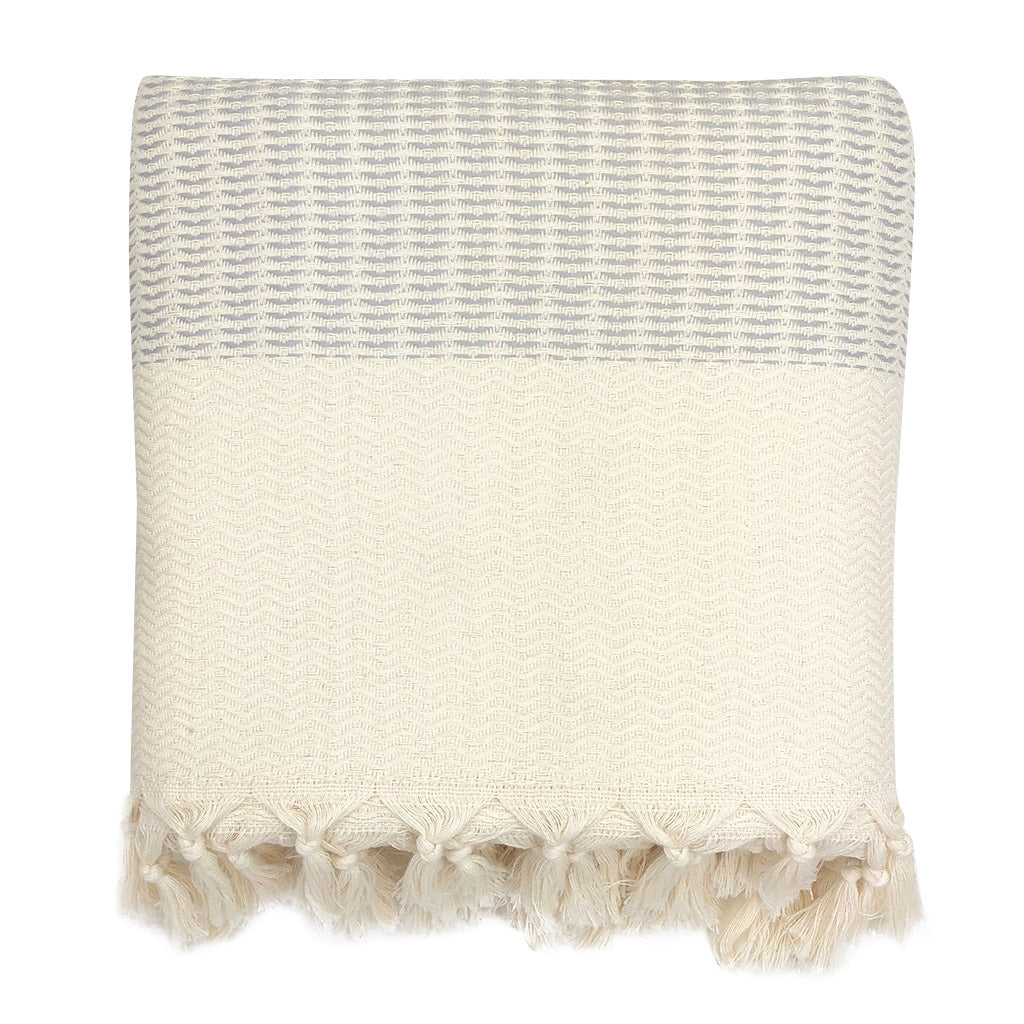 Plush Wavy Turkish Cotton Throw – Handloomed in Denizli | ESVILA
