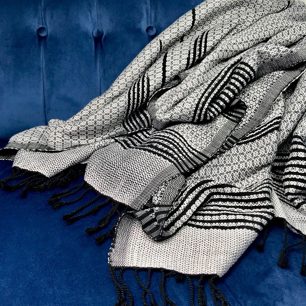 Cambodian Handloom Tapestry Throw 90x38" – Organic Cotton | ESVILA