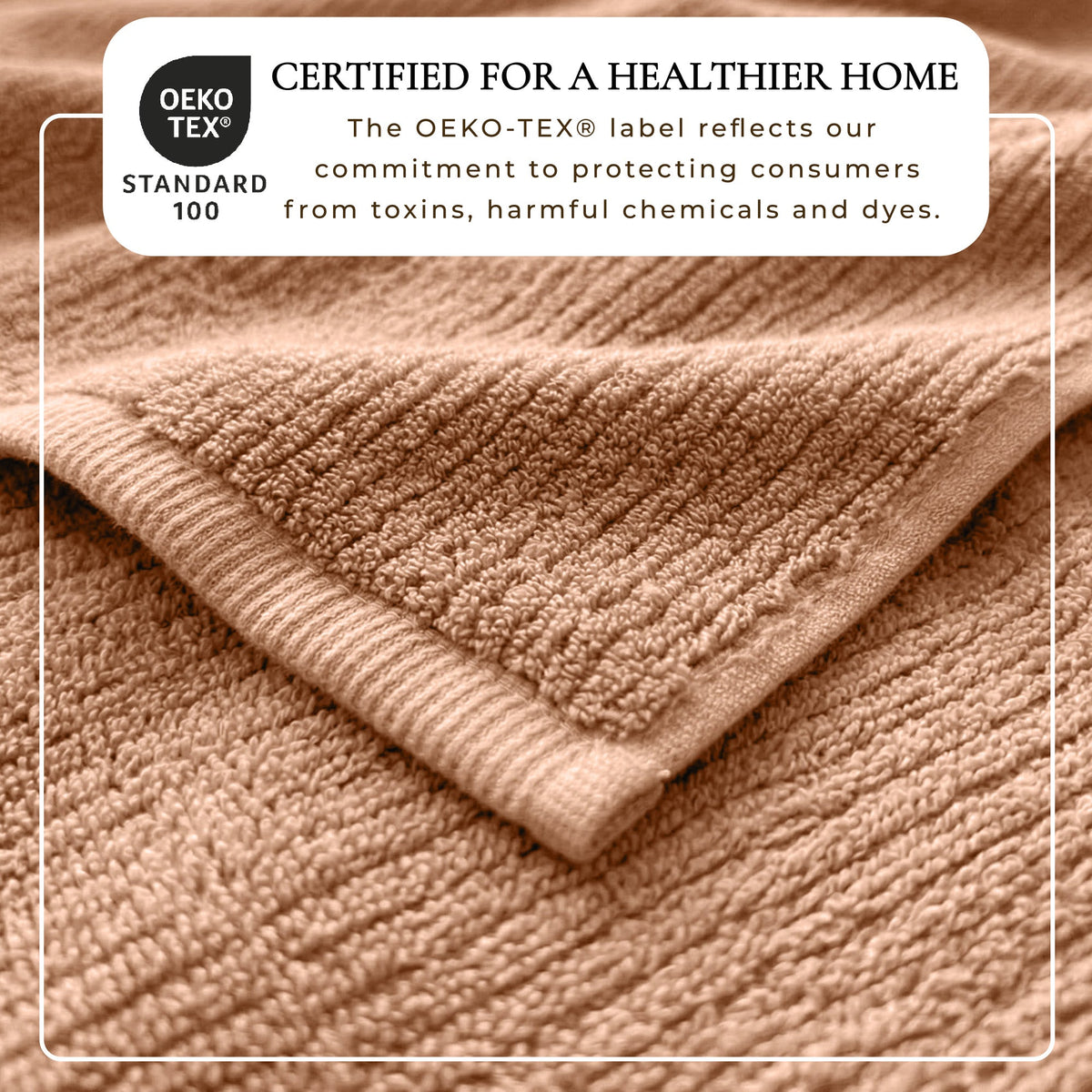 Turkish Cotton Ribbed Bath Towel Set of 6 | ESVILA