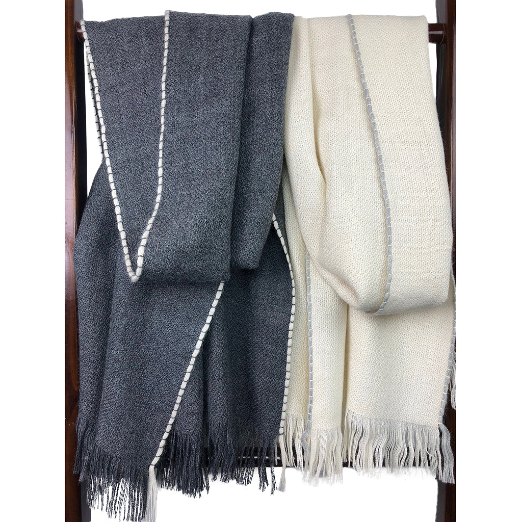 Andes charcoal baby alpaca scarf 72x16 inches