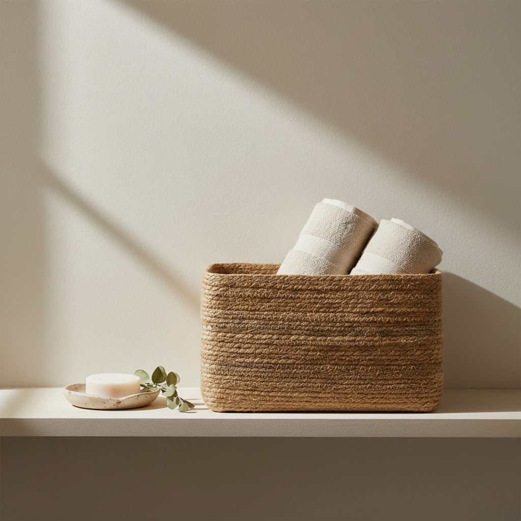 Bono braided jute storage basket