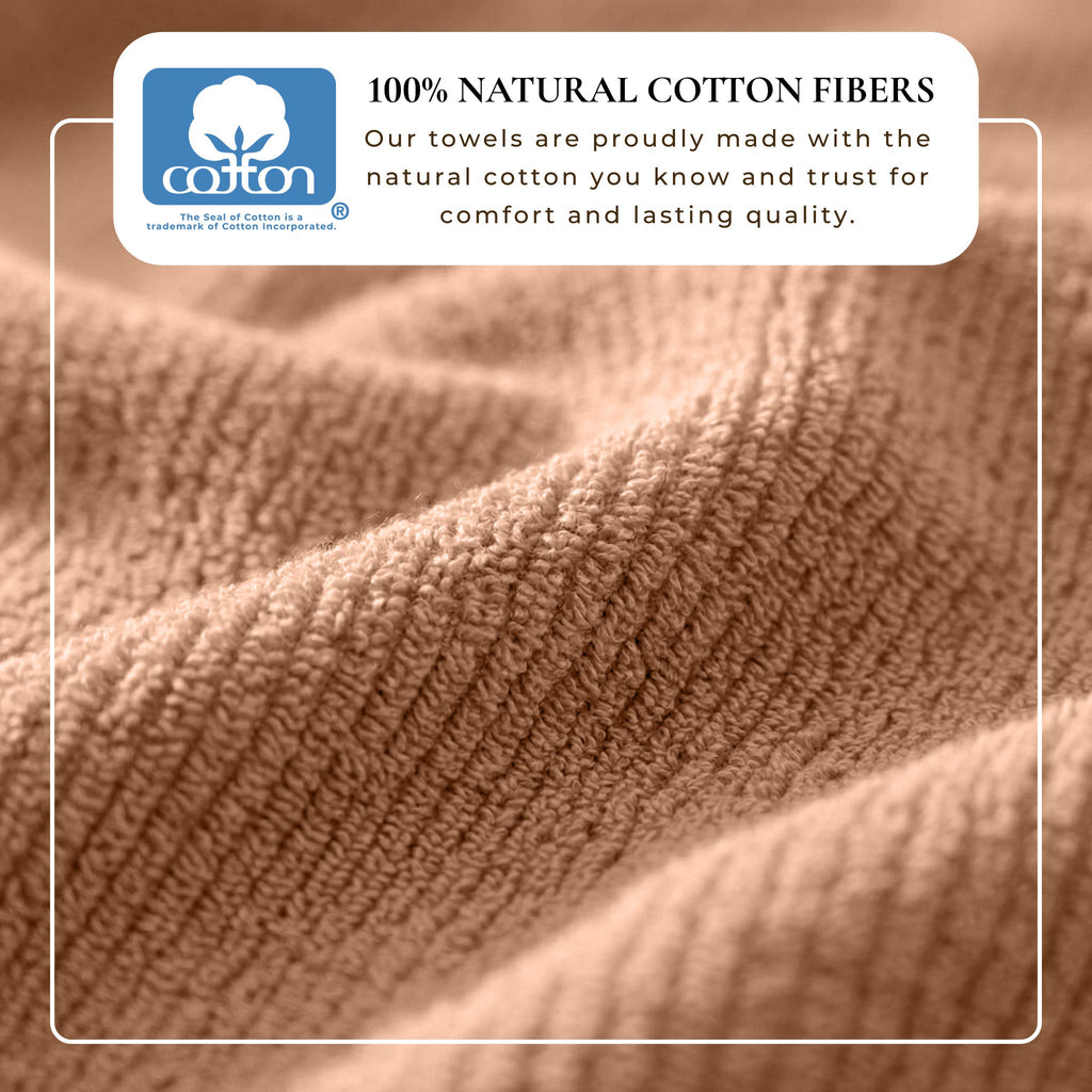 Turkish Cotton Ribbed Bath Towel Set of 6 | ESVILA