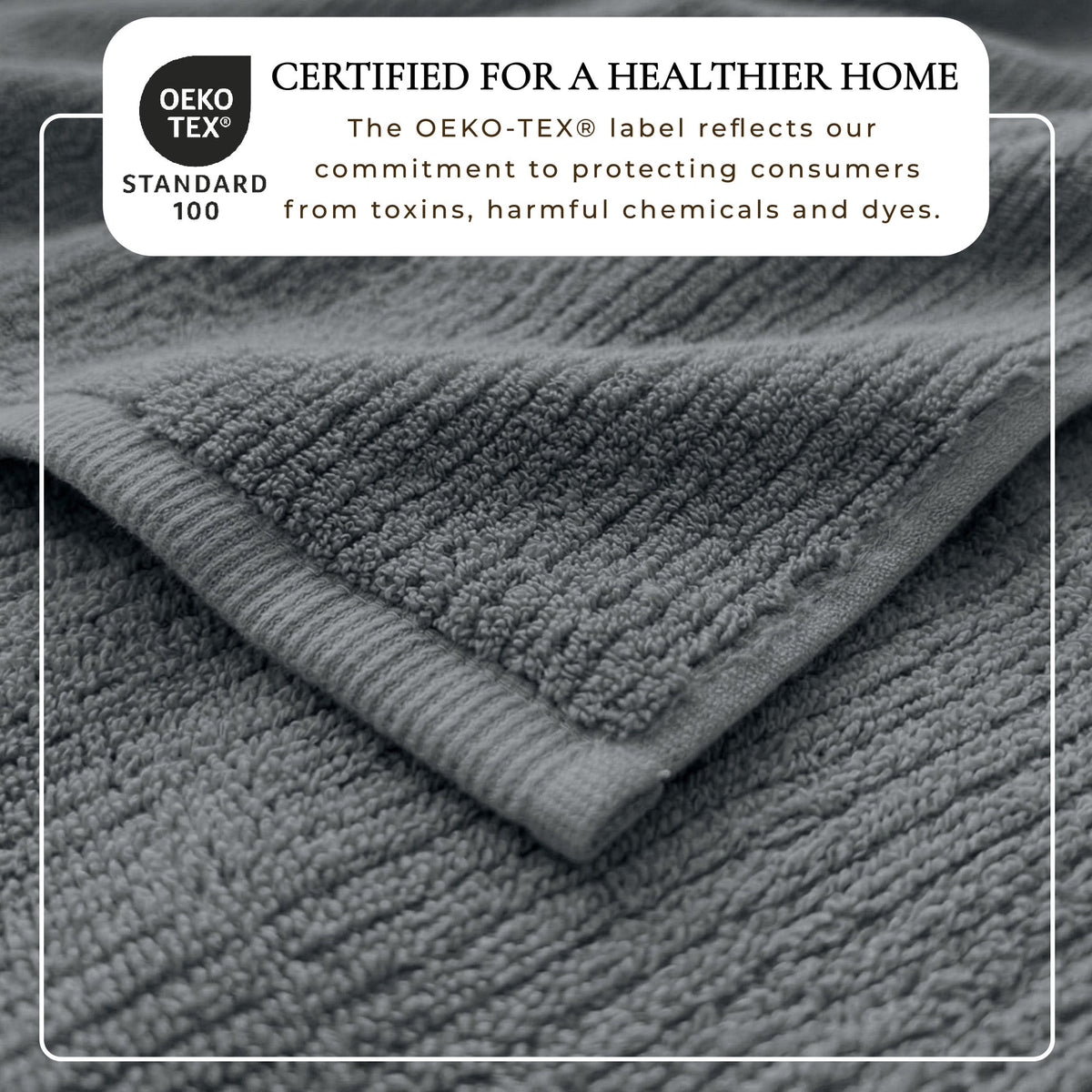 Turkish Cotton Ribbed Bath Towel Set of 6 | ESVILA