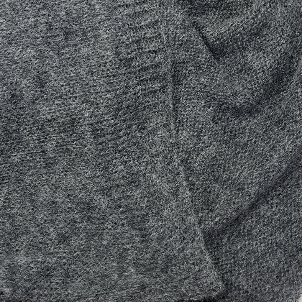 Coal handwoven knit alpaca scarf 79x26 inches