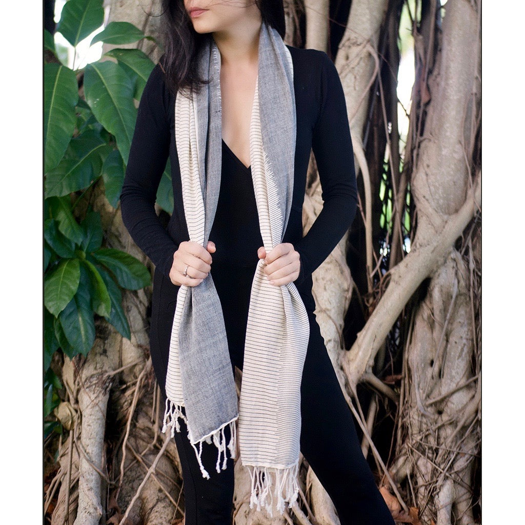 Espresso Handloom Cashmere Scarf 79x26" – Grade A Himalayan Cashmere | ESVILA