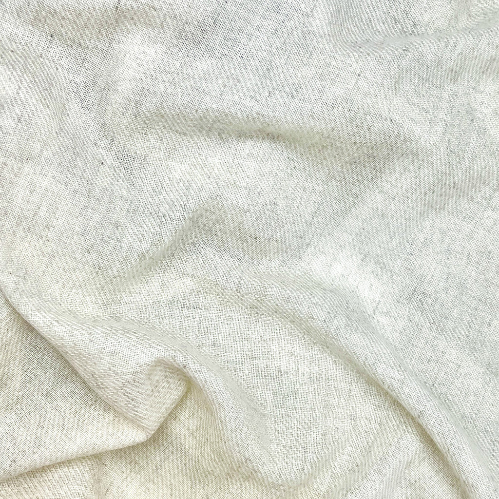 Pearl white handloom cashmere scarf 79x26 inches