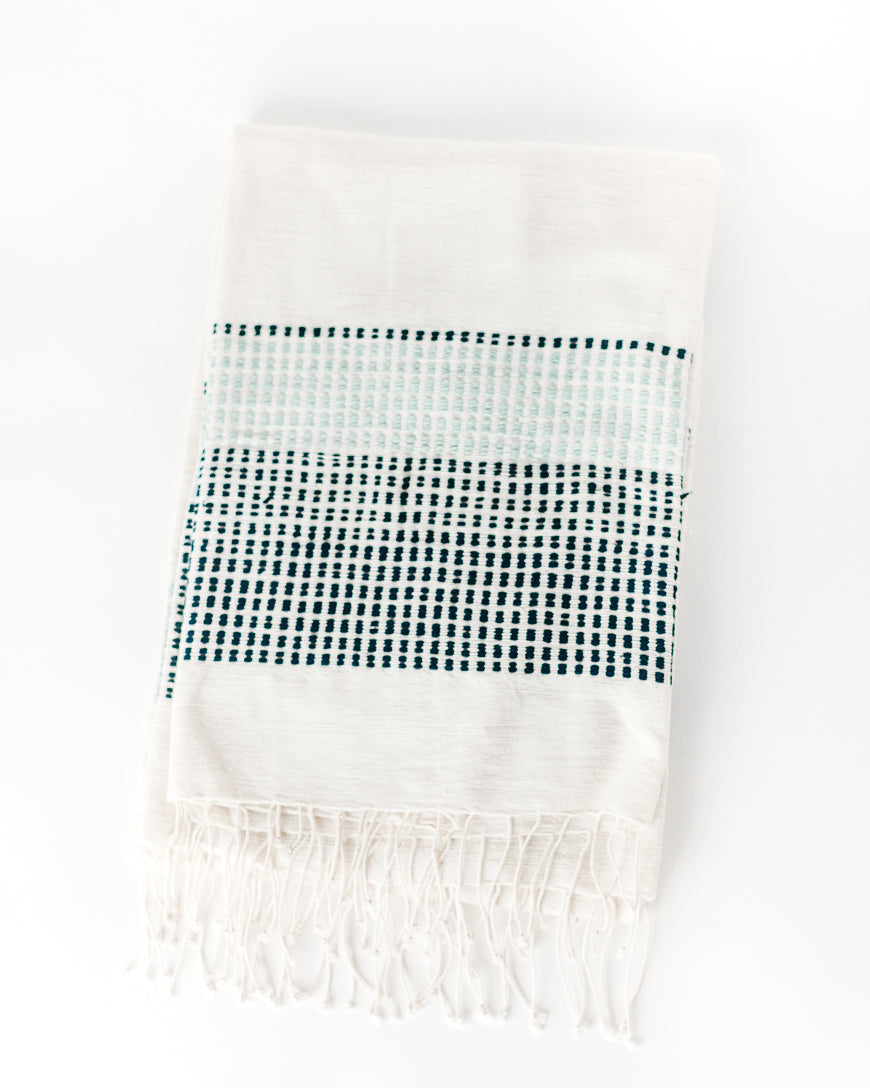 Camden Handwoven Cotton Throw Blanket 38x72 – Lightweight All-Season | ESVILA