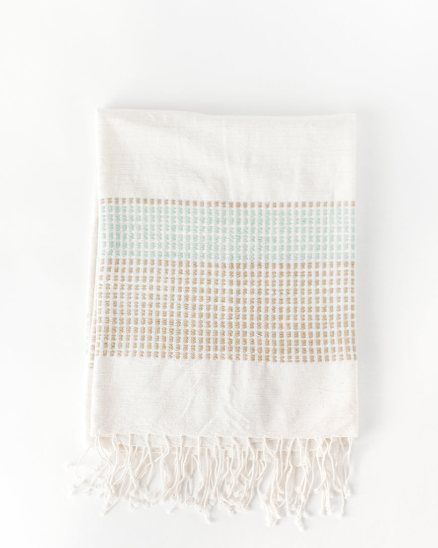Camden Handwoven Cotton Throw Blanket 38x72 – Lightweight All-Season | ESVILA