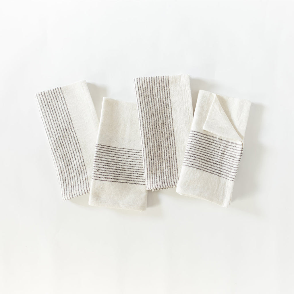 Riviera Handwoven Cotton Napkins – Ribbed Texture, Set of 2, 4 or 6 | ESVILA
