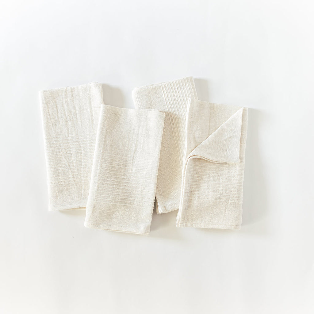 Riviera Handwoven Cotton Napkins – Ribbed Texture, Set of 2, 4 or 6 | ESVILA