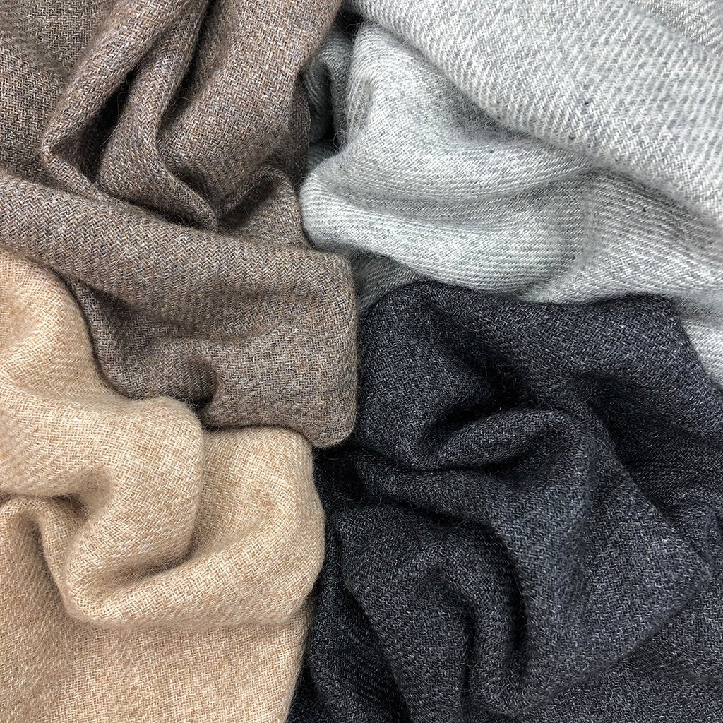 Espresso brown handloom cashmere scarf 79x26 inches
