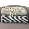 Chunky camel stripe alpaca throw 62x48 inches