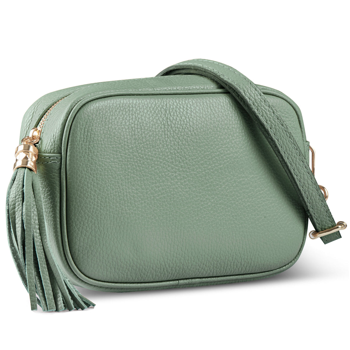 Italian full-grain leather crossbody bag Parma in brown
