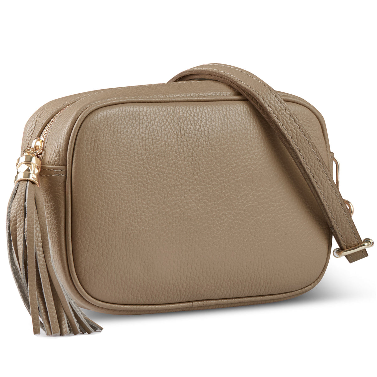Italian full-grain leather crossbody bag Parma in brown