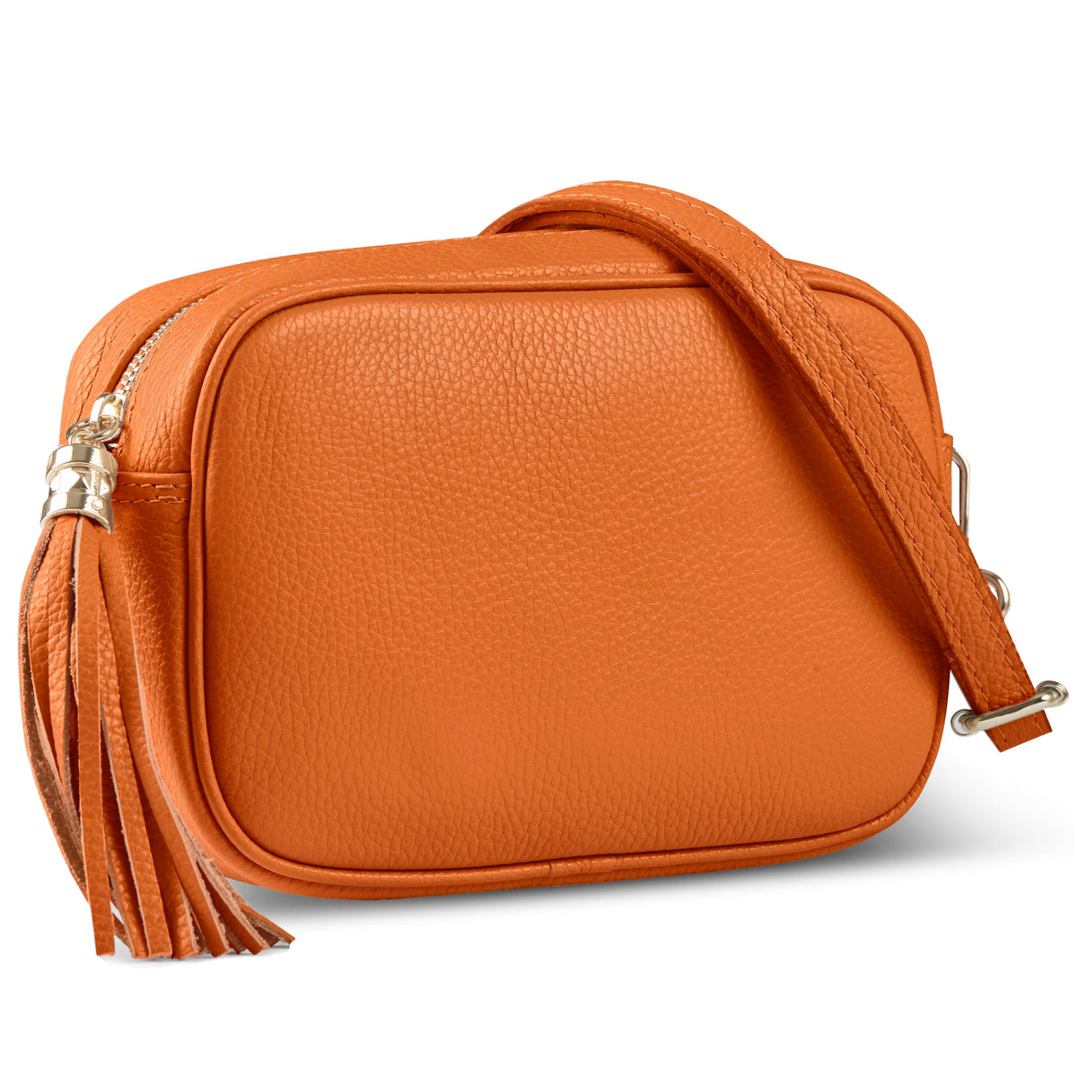 Italian full-grain leather crossbody bag Parma in brown