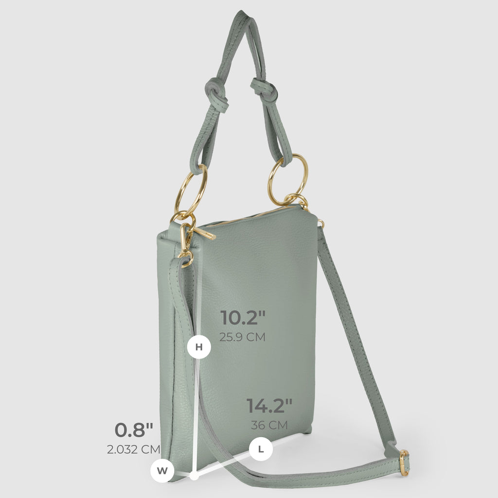 Italian full-grain leather shoulder bag Livorno in beige
