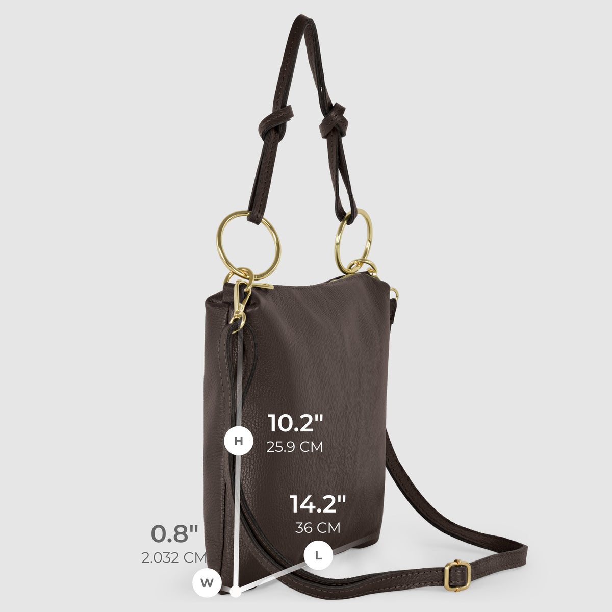 Italian full-grain leather shoulder bag Livorno in beige