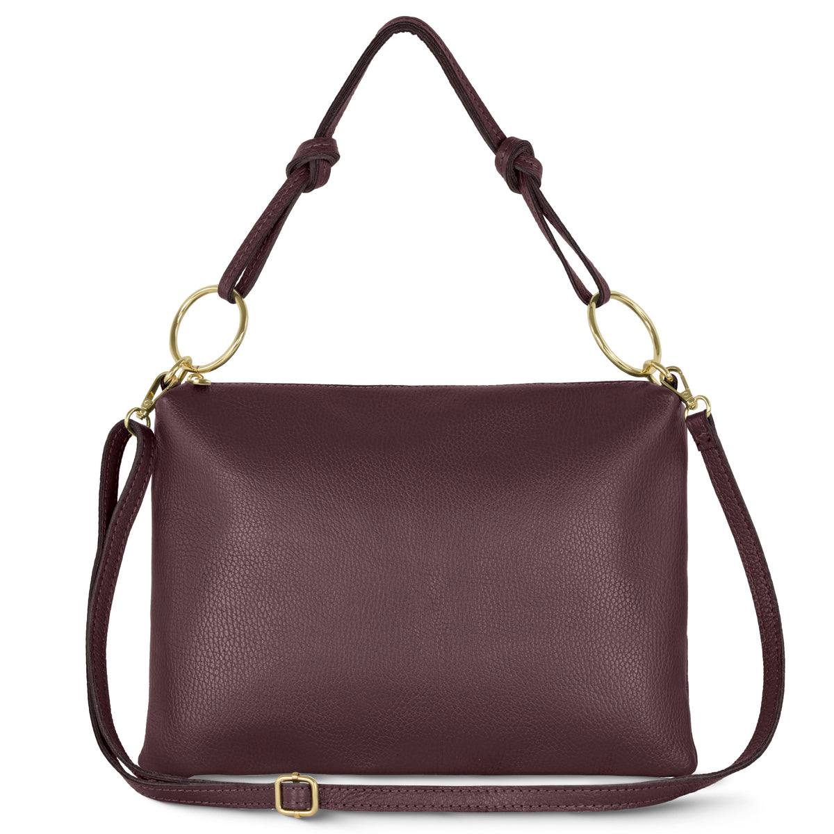 Italian full-grain leather shoulder bag Livorno in beige