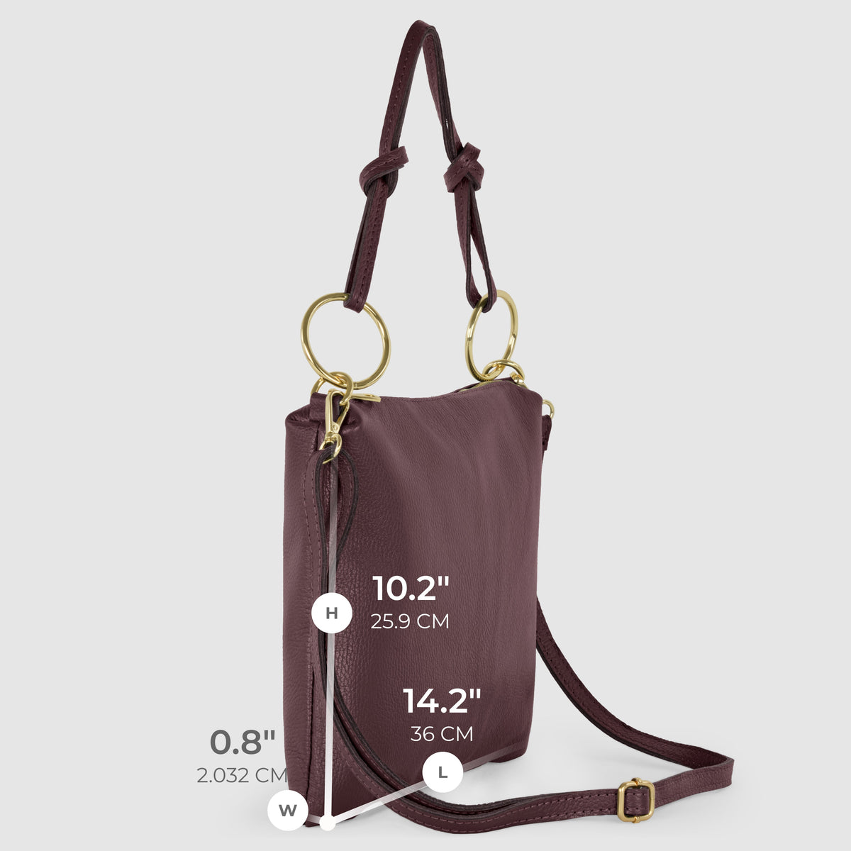 Italian full-grain leather shoulder bag Livorno in beige
