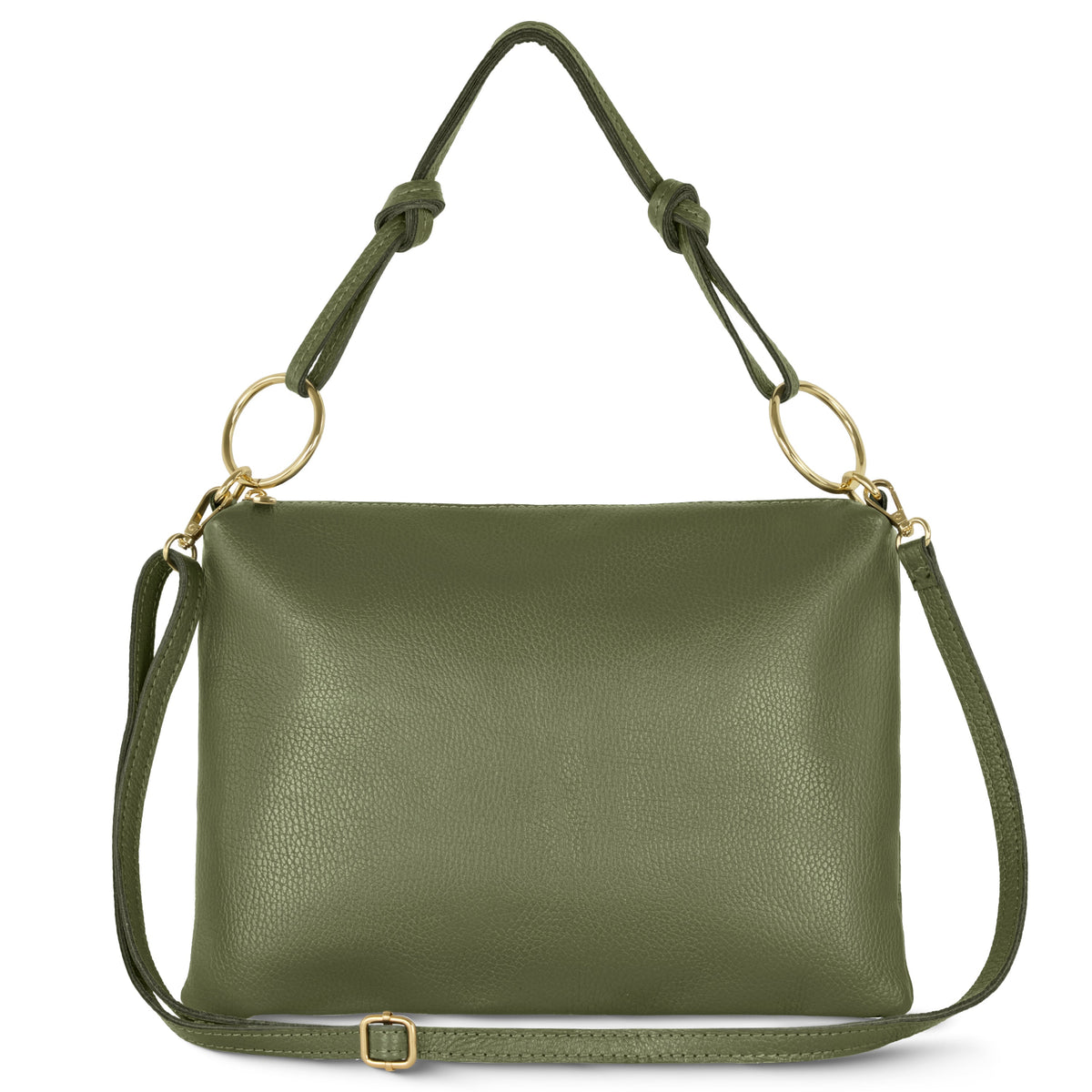 Italian full-grain leather shoulder bag Livorno in beige
