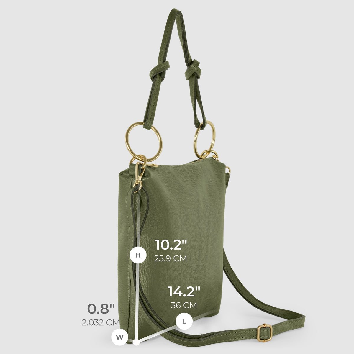 Italian full-grain leather shoulder bag Livorno in beige