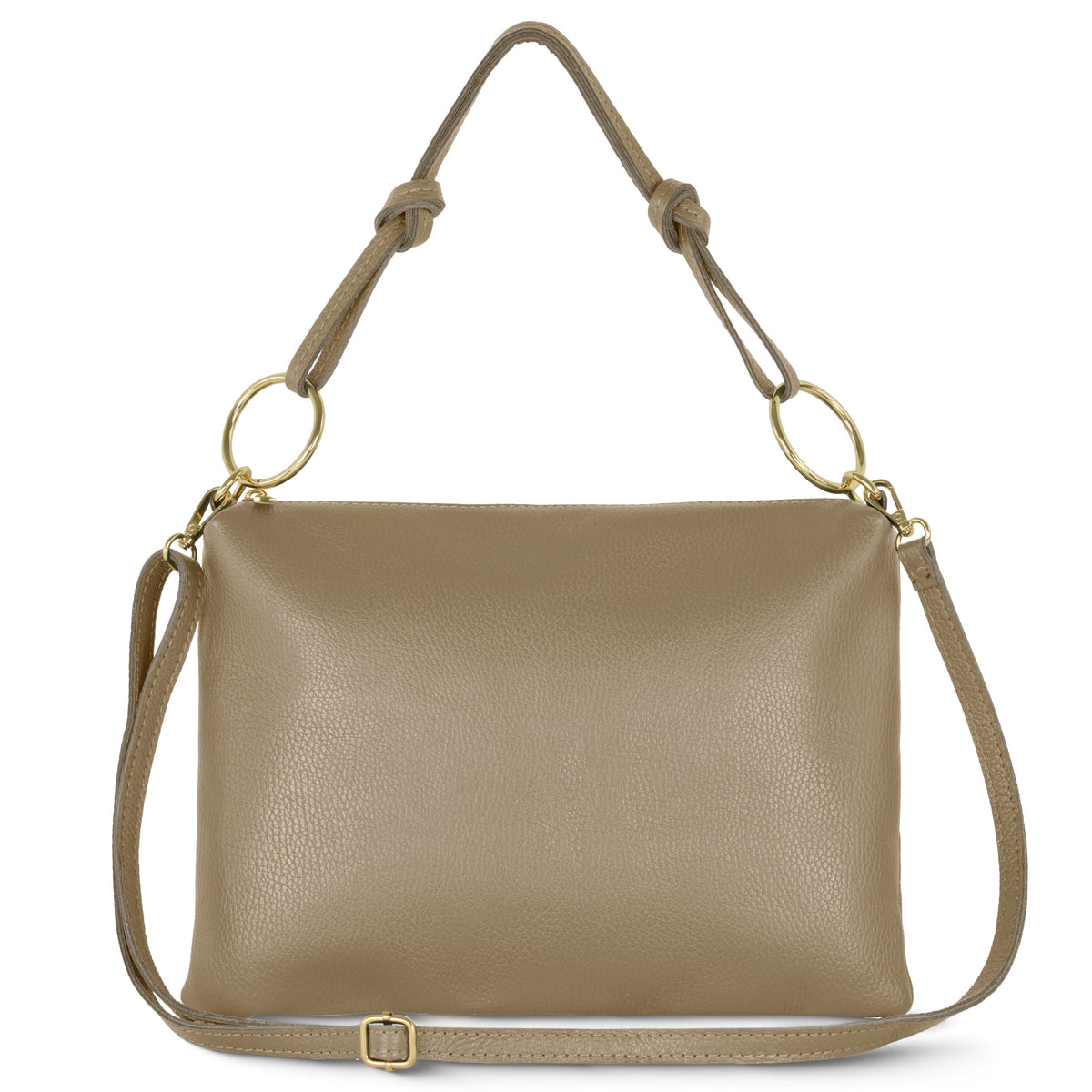Italian full-grain leather shoulder bag Livorno in beige