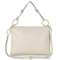 Italian full-grain leather shoulder bag Livorno in beige