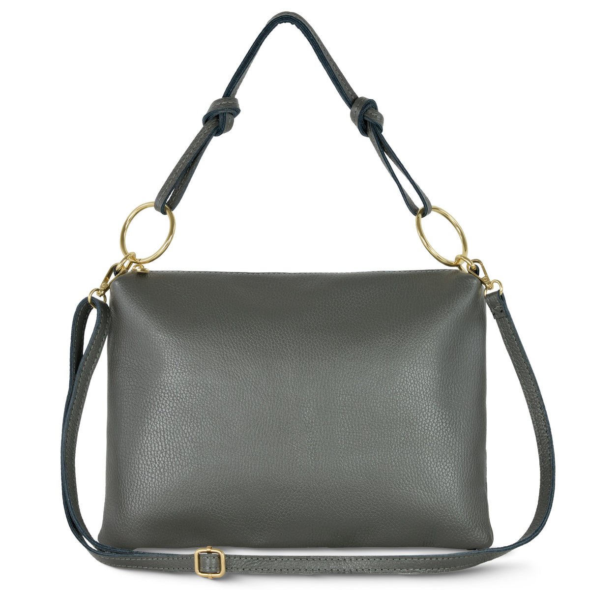 Italian full-grain leather shoulder bag Livorno in beige
