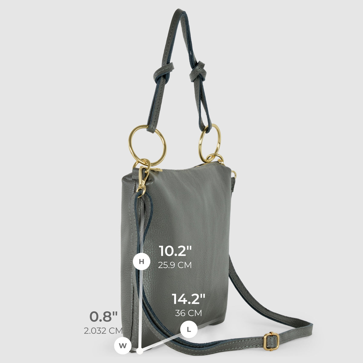 Italian full-grain leather shoulder bag Livorno in beige