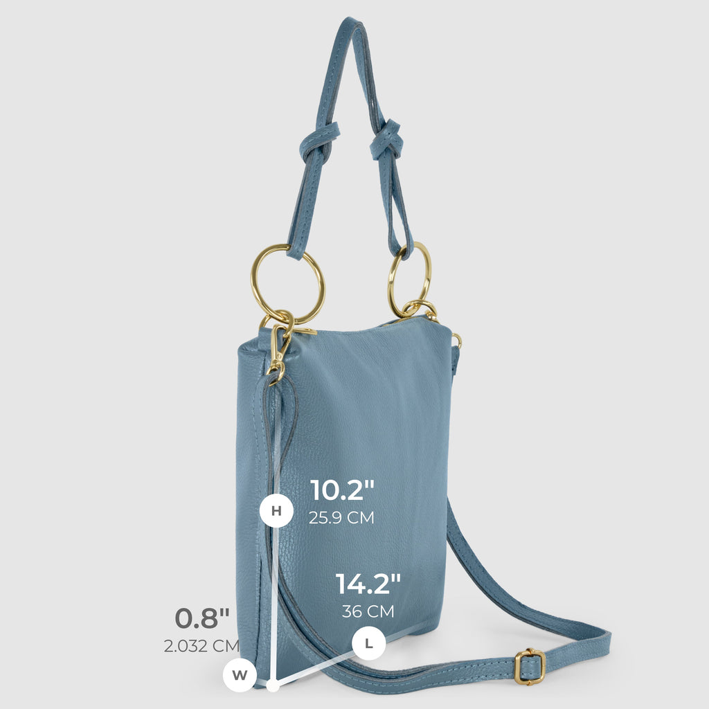 Italian full-grain leather shoulder bag Livorno in beige
