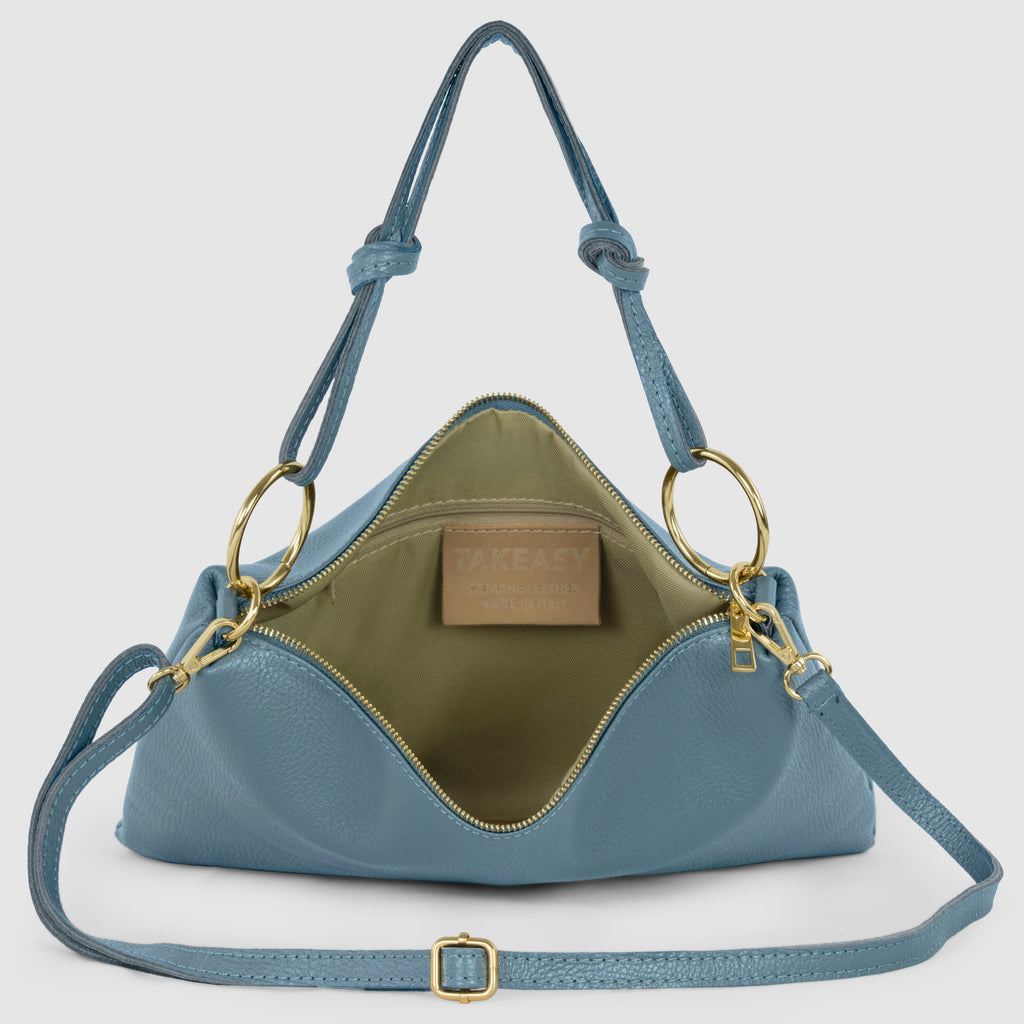 Italian full-grain leather shoulder bag Livorno in beige