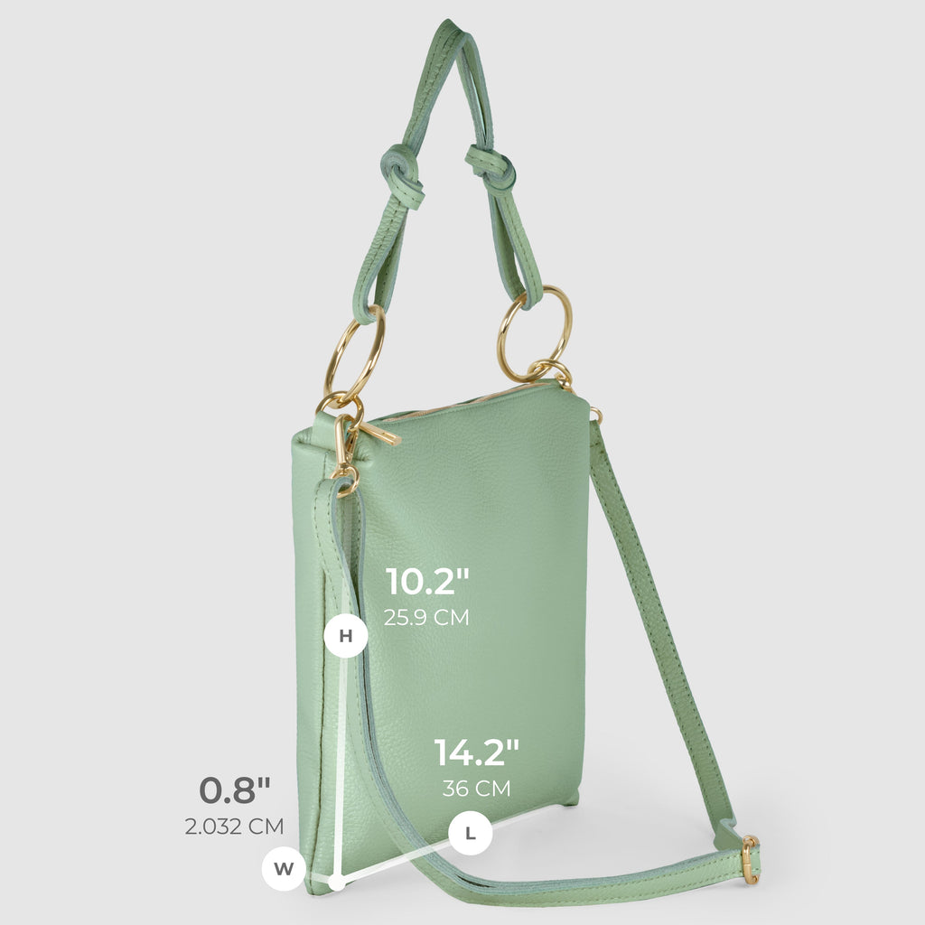 Italian full-grain leather shoulder bag Livorno in beige