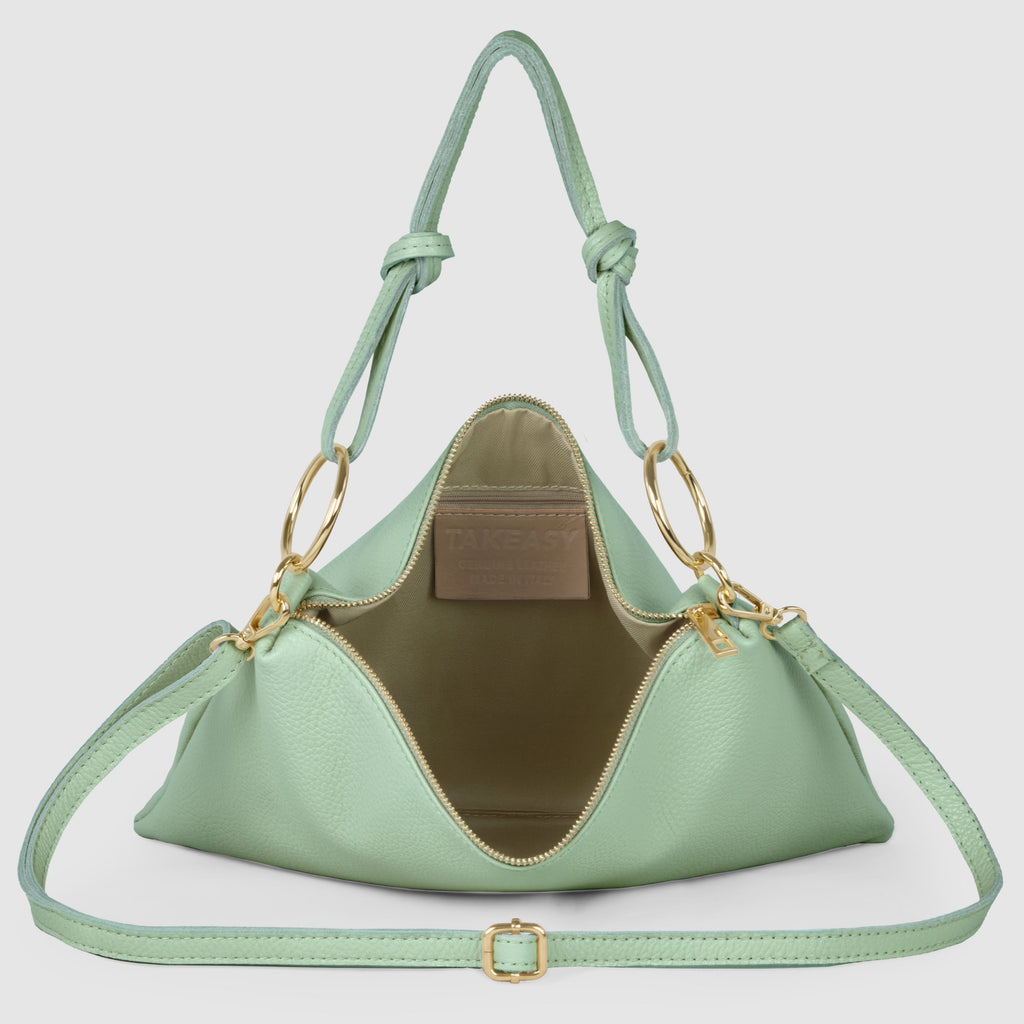 Italian full-grain leather shoulder bag Livorno in beige