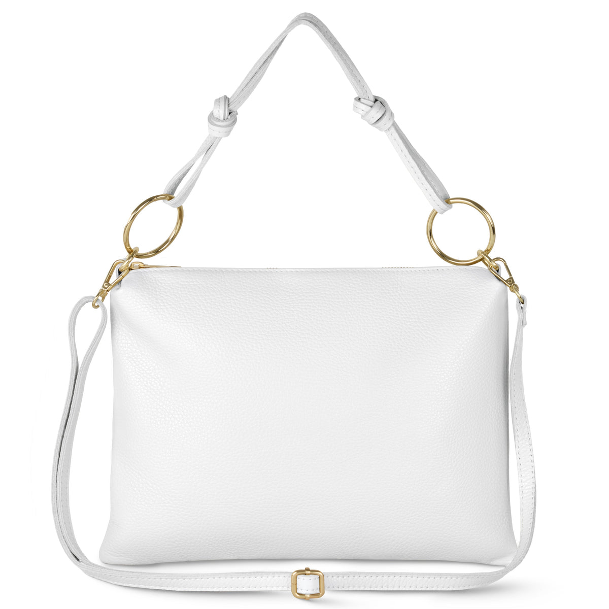Italian full-grain leather shoulder bag Livorno in beige