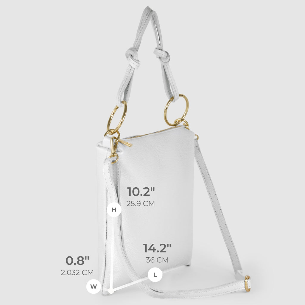 Italian full-grain leather shoulder bag Livorno in beige