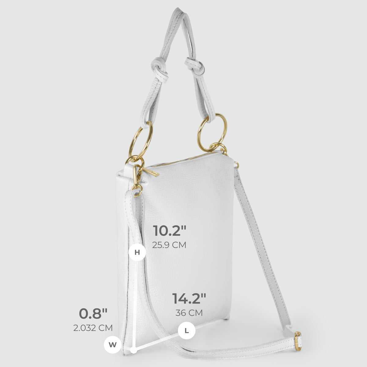 Italian full-grain leather shoulder bag Livorno in beige