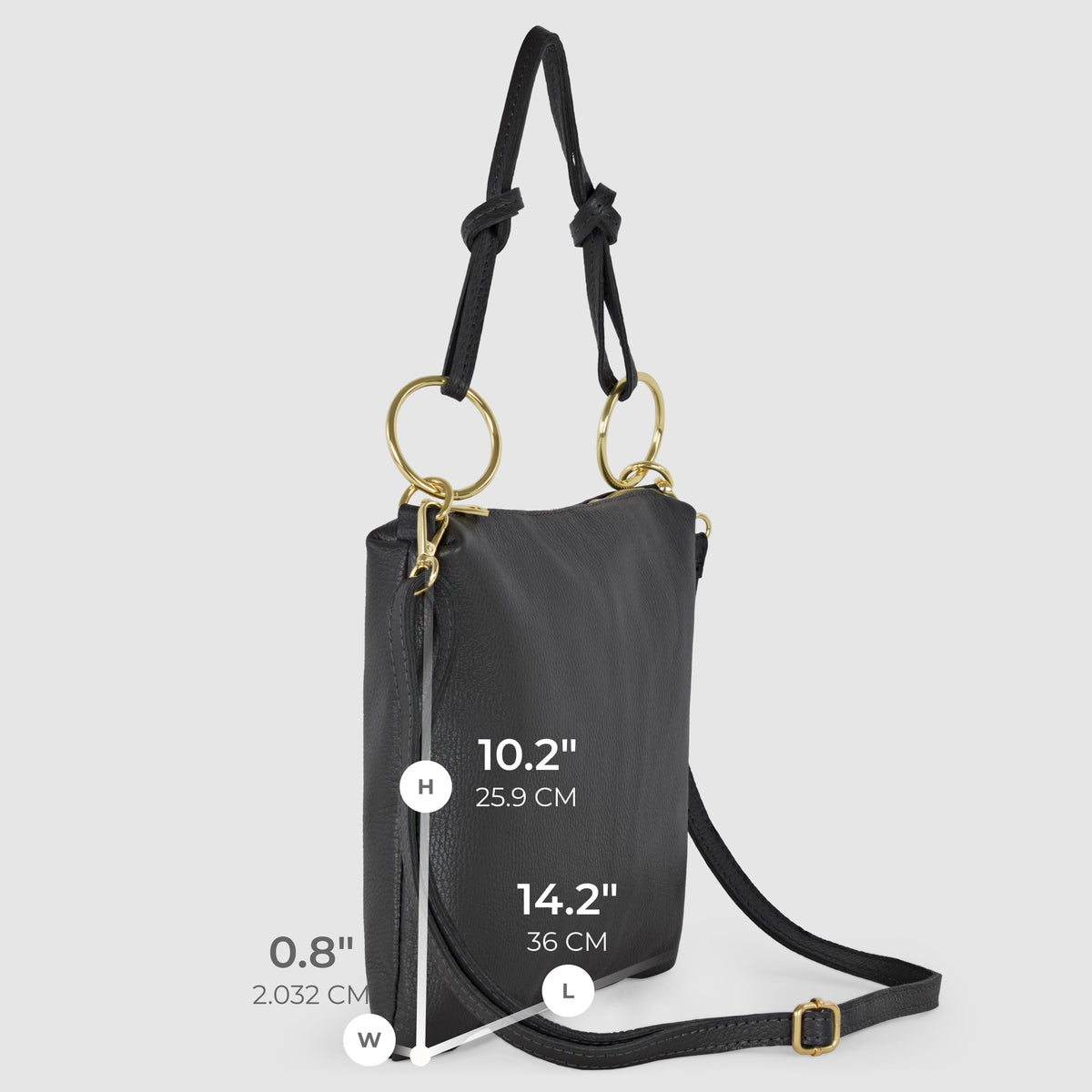 Italian full-grain leather shoulder bag Livorno in beige
